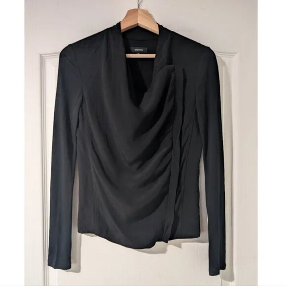 Aritzia Babaton | Oliver Draped Moto Jacket In Black - Picture 3 of 10
